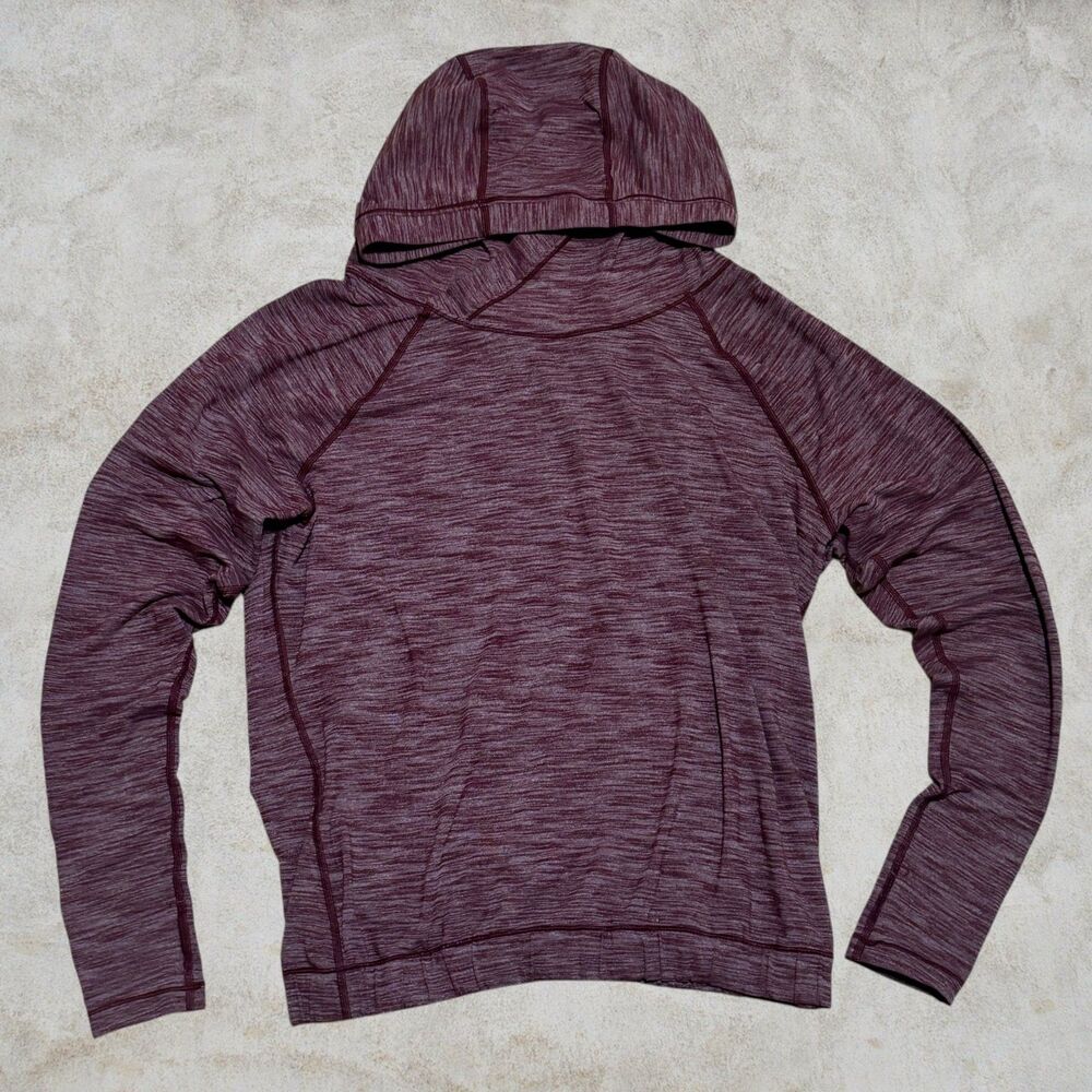 lululemon Hoodie Pullover Size 6 Bordeaux Burgundy Rulu Thumbhole W3L53S Hooded